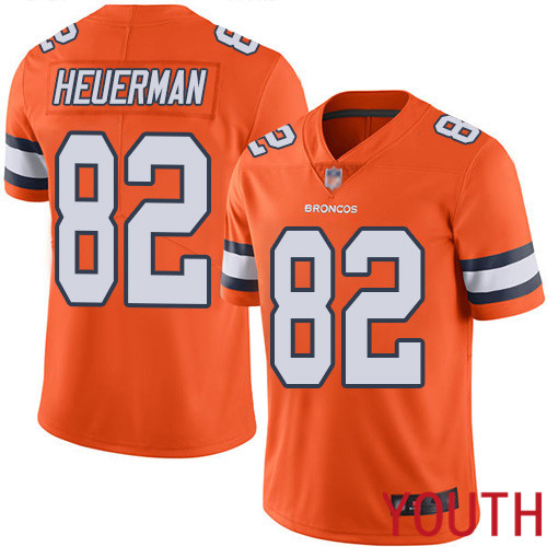 Youth Denver Broncos #82 Jeff Heuerman Limited Orange Rush Vapor Untouchable Football NFL Jersey->youth nfl jersey->Youth Jersey